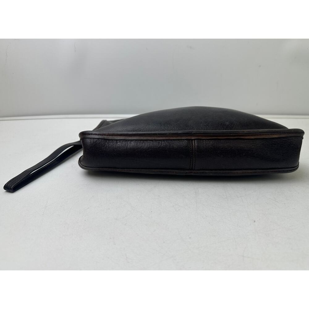 Vintage Coach NYC Dark Brown Leather Zippered Clutch Wristlet - Picture 7 of 8
